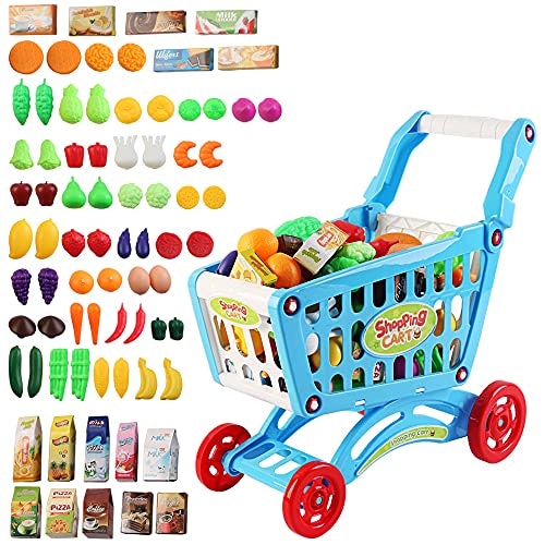 Beacaden Childrens Shopping Cart Toy Groceries Pretending Toy Toys Groceries 