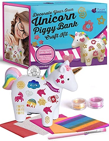 Purple Ladybug Unicorn Piggy Bank Craft Kit