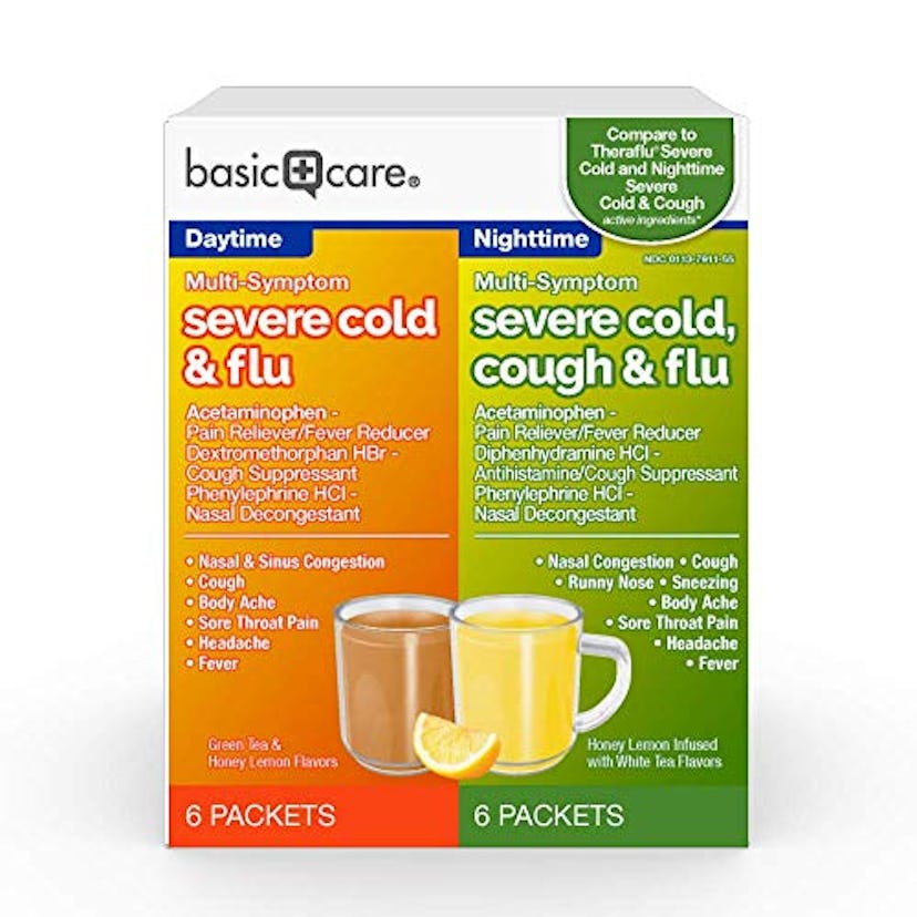 Amazon Basic Care Multi-Symptom Severe Cold Daytime and Severe Cold & Cough Nighttime Combination Pa...