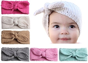 Qandsweet Baby Knitting Rabbit Ear Hairband
