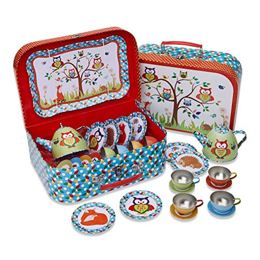 Lucy Locket Woodland Animals Metal Tea Set & Carry Case