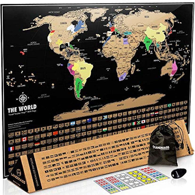 Landmass Scratch-Off World Map