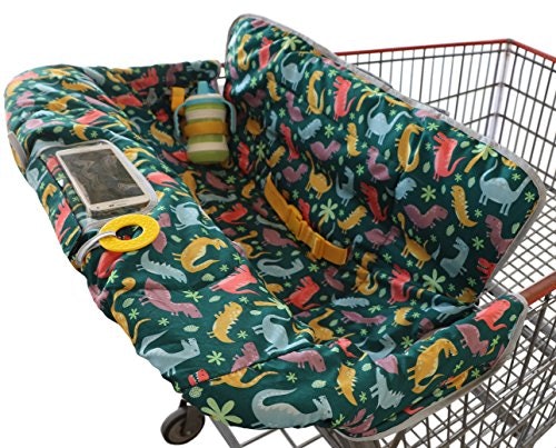 Folds into Pouch for Easy Carrying HM Fulfillment 2 in 1 Shopping Cart and High Chair Cover for Baby and Toddlers 
