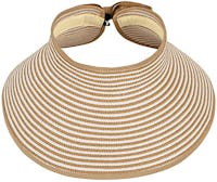 Simplicity Women's UPF 50+ Wide Brim Roll-up Straw Sun Visor