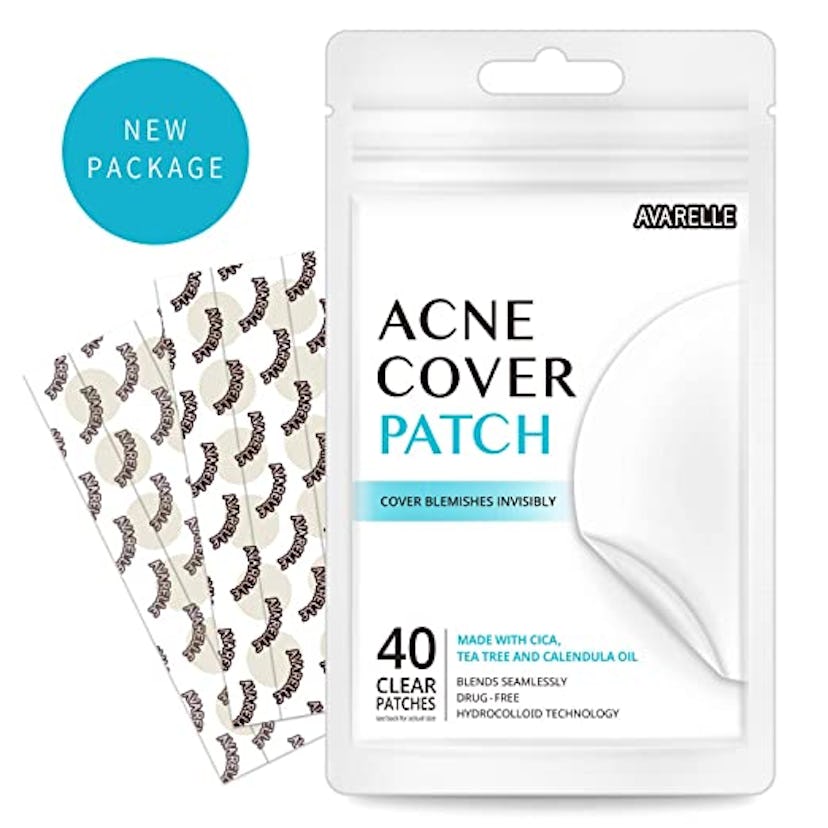 Avarelle Acne Absorbing Cover Patch Hydrocolloid, Tea Tree, Calendula Oil, CICA (40 ROUND PATCHES)