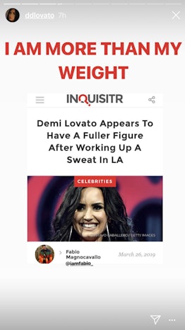 Demi Lovato Responds to Headline Commenting on Her Body