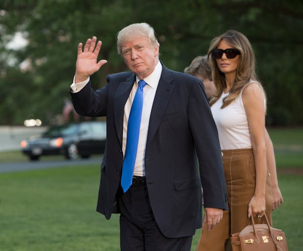 Trump melania president donald birthday smile mrs praises fundraising rock email lady ap mr breitbart july apr There’s Something Weird About Melania Trump's Birthday Card To Donald