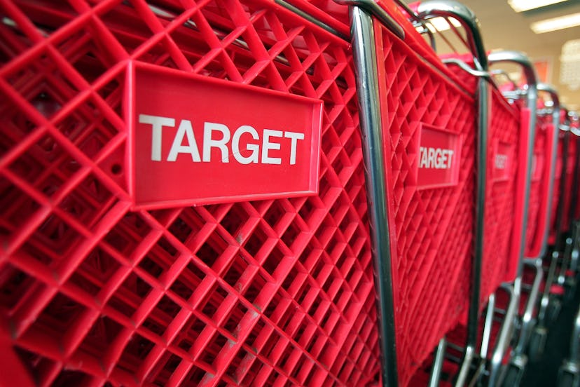 Red Target shopping carts.
