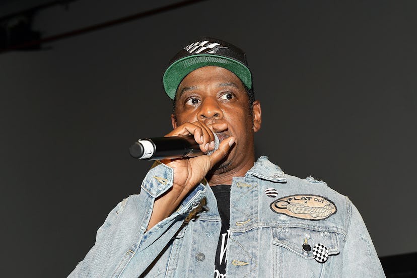 Jay-Z speaking on the microphone