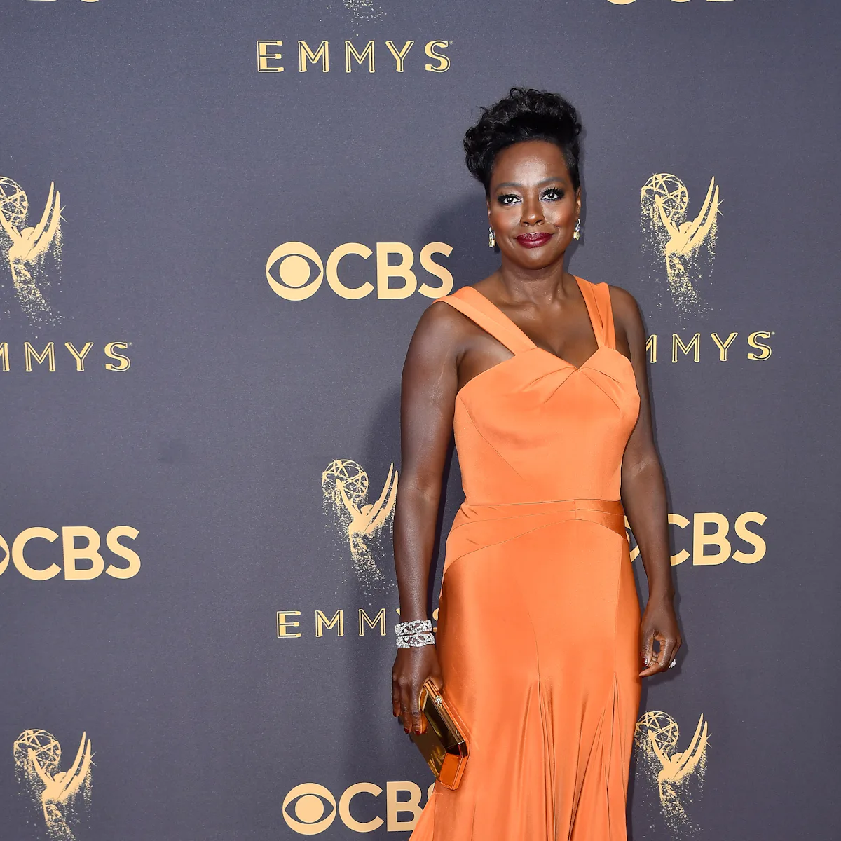 viola davis orange dress Viola Davis's Red Carpet Style Exudes Hollywood Glamour
