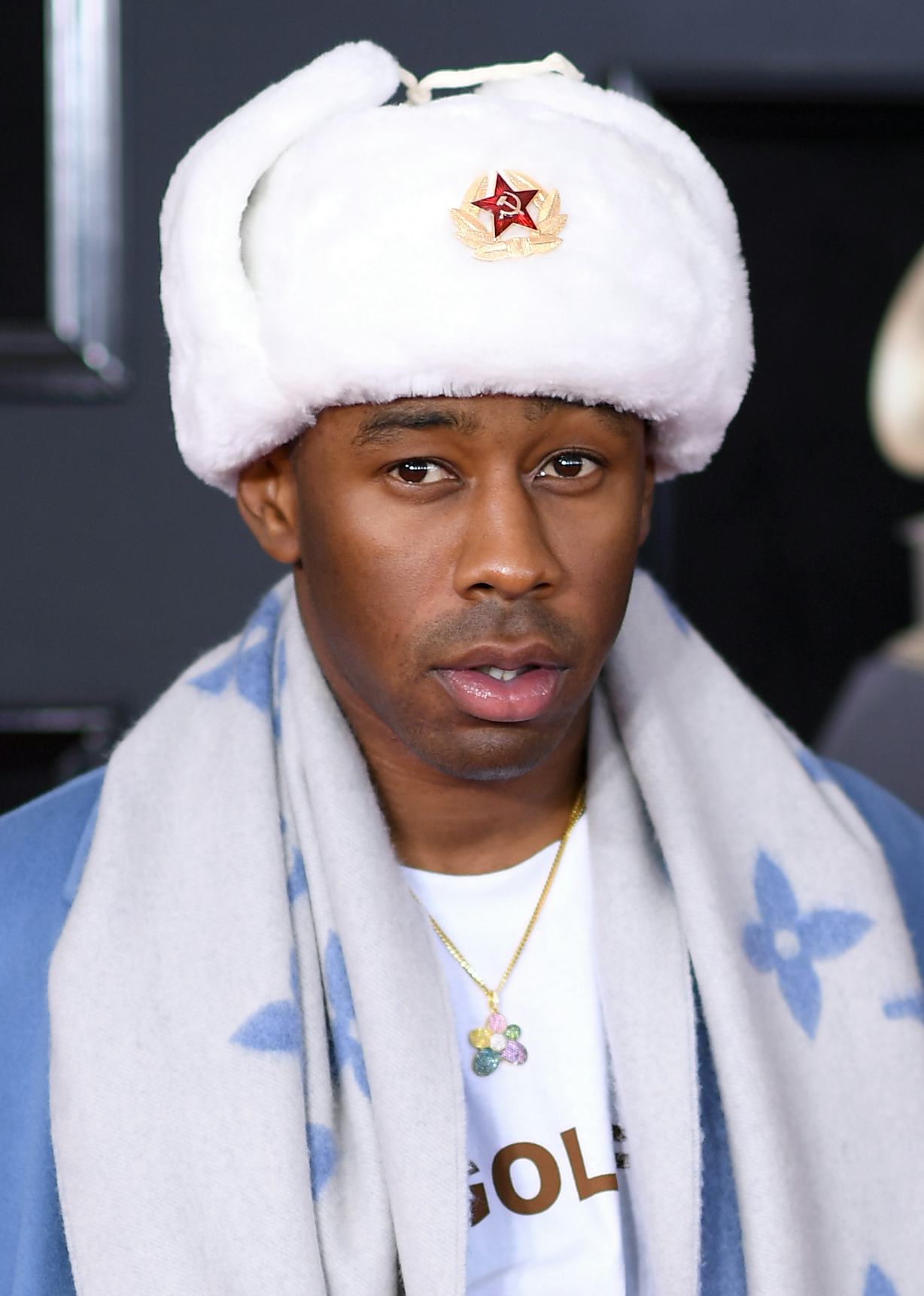 Tyler The Creator Was Hiding Leopard Print Hair Under His Big Fuzzy Hat Tyler The Creator Was Hiding Leopard Print Hair Under His Big Fuzzy Hat