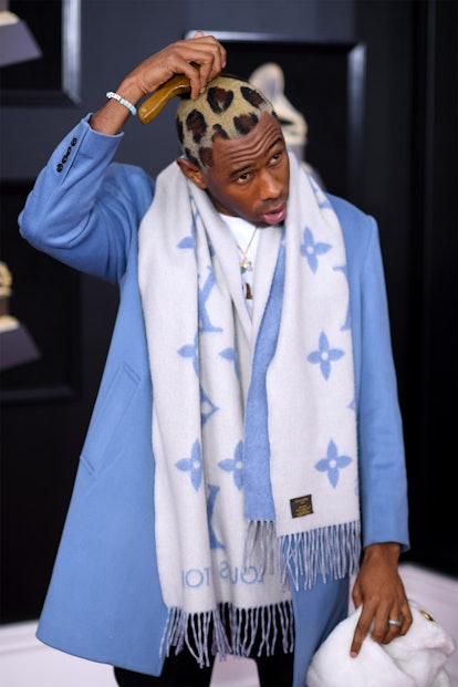 Tyler, the Creator debuts leopard hair at Grammys