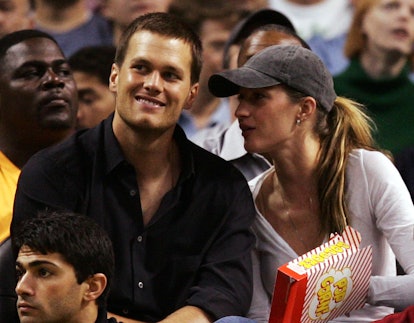 Tom and Gisele at a sports game at the beginning of their relationship back in 2007
