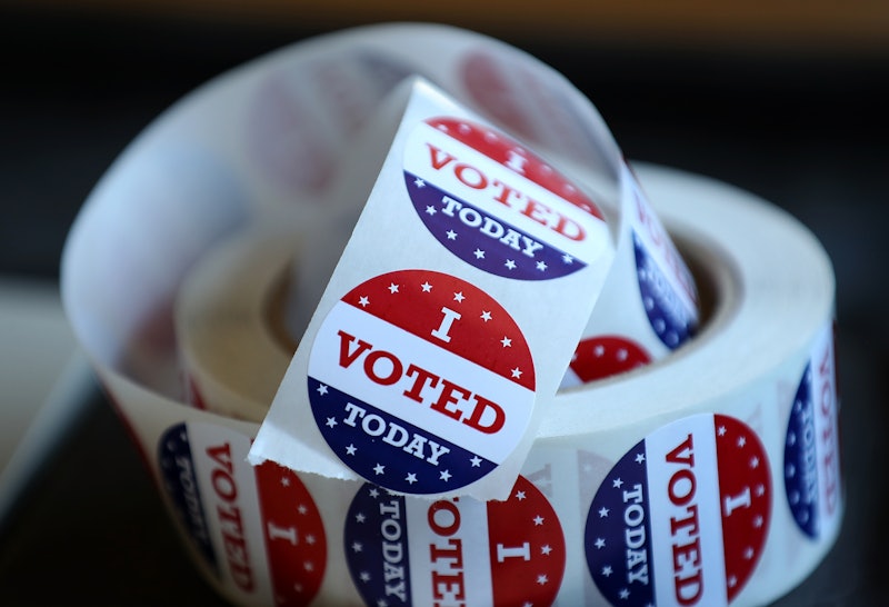A roll of "I voted" stickers. The history of the tradition begins somewhere in the '80s.
