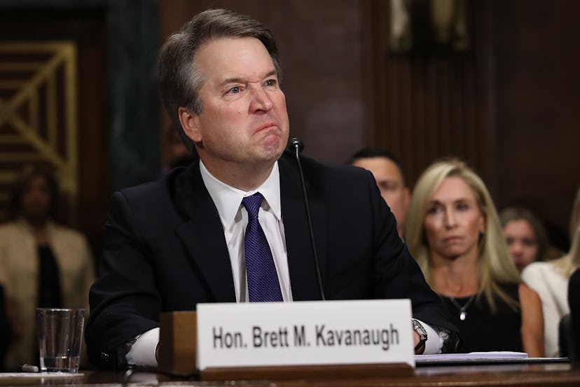 Brett Kavanaugh during his speech with the angry face