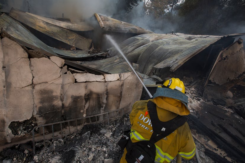 Firefighters putting down the flame of California wildfires