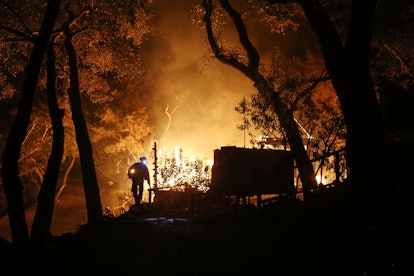 Firefighters fighting the flame during California wildfires