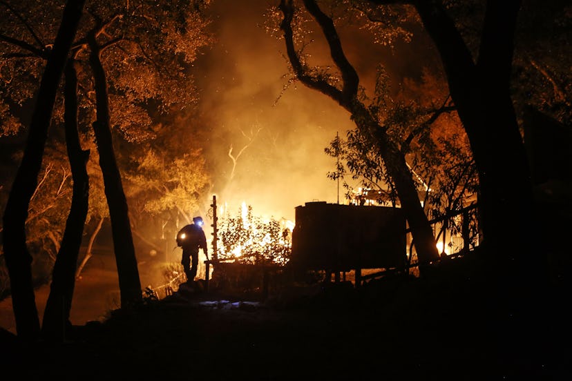 Firefighters fighting the flame during California wildfires