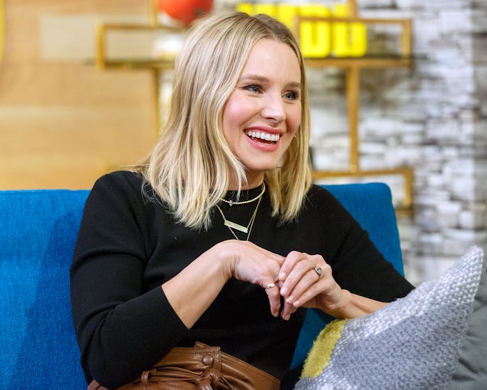 Kristen Bell laughing during a TV interview