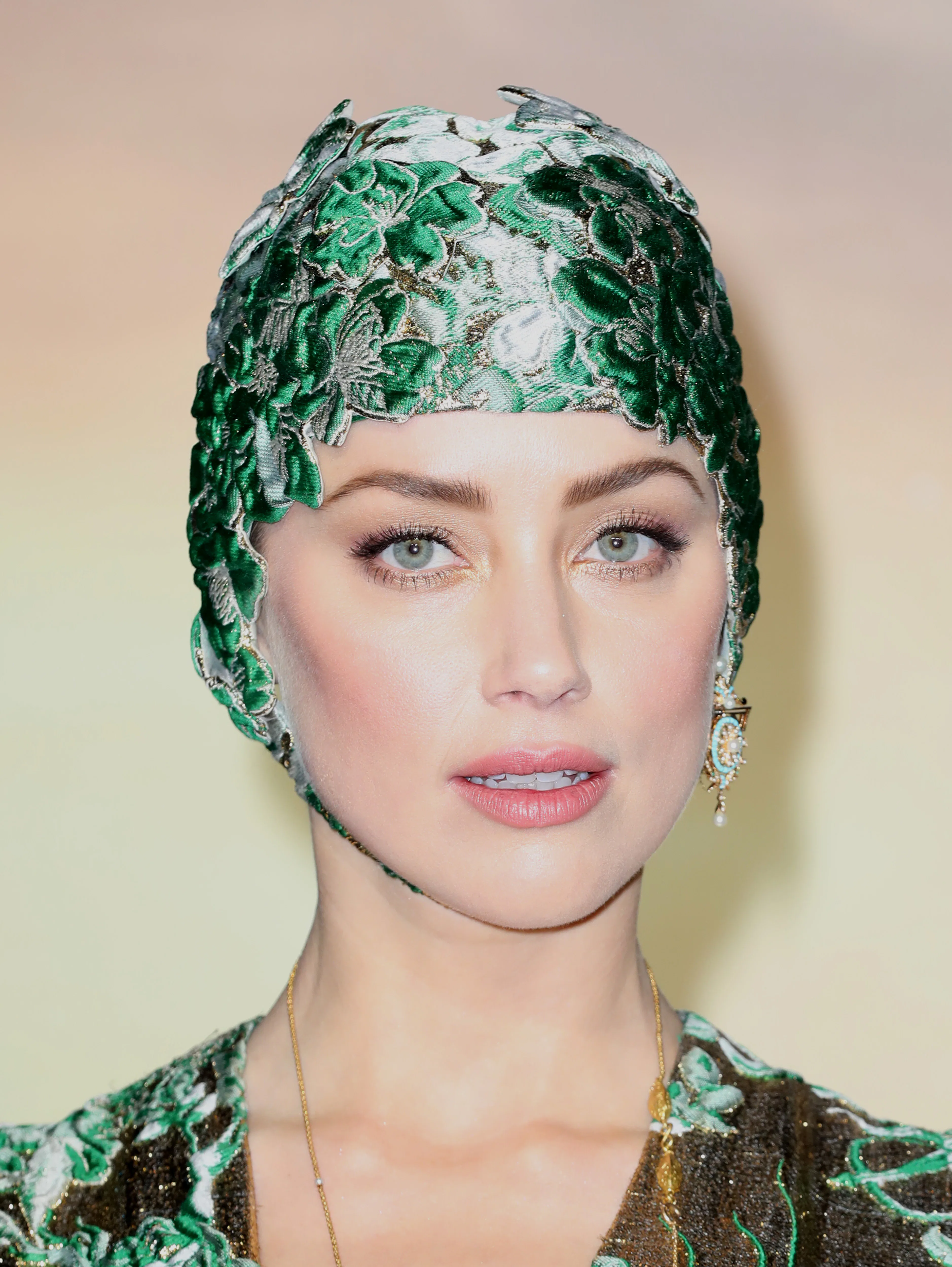 amber heard green red carpet dress On This Week's Best Dressed List, Amber Heard Slays In A Plunging Gown