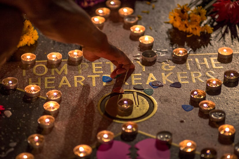 Tom Petty and the Heartbreakers hall of fame star with candles lit on top of it