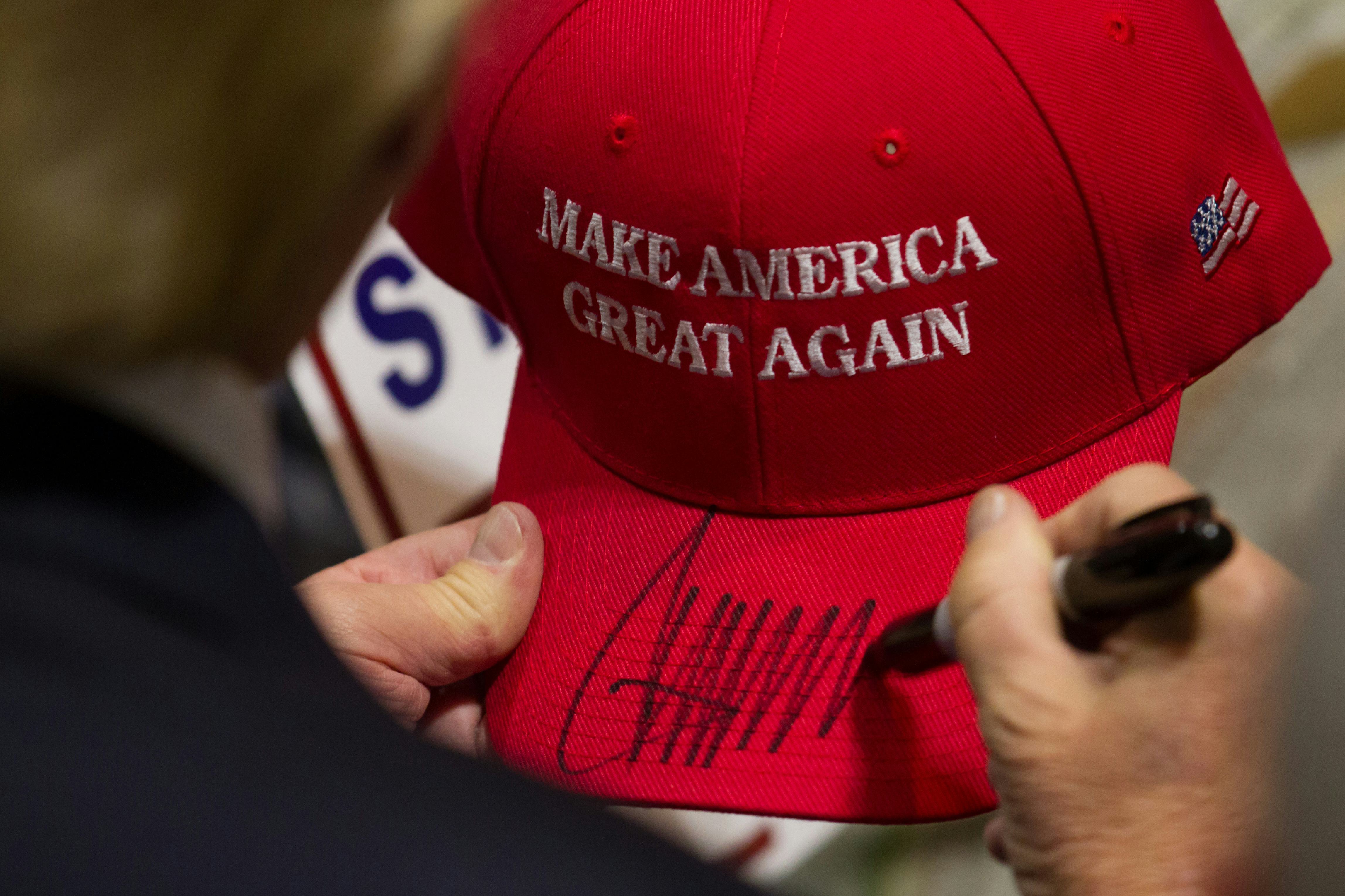 trump autographed hat