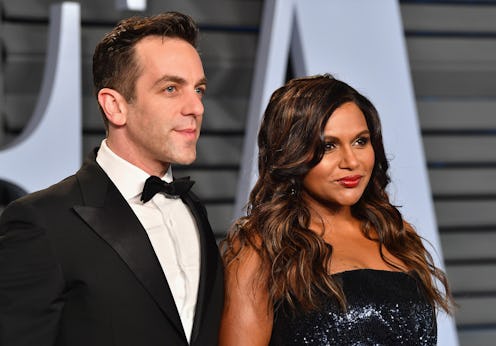 Bj Novak and Mindy Kaling on a red carpet.