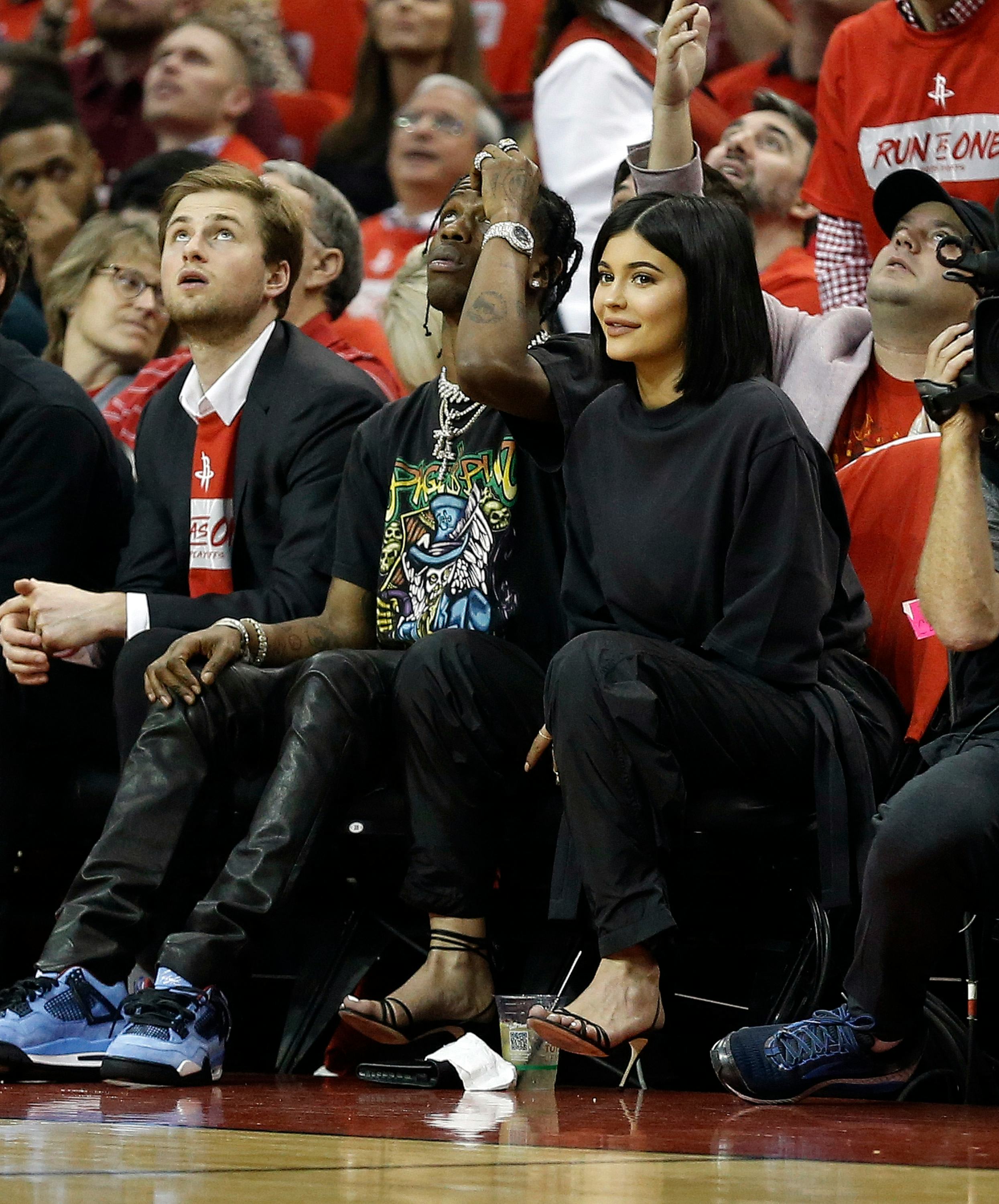kylie jenner wearing travis scott jordans