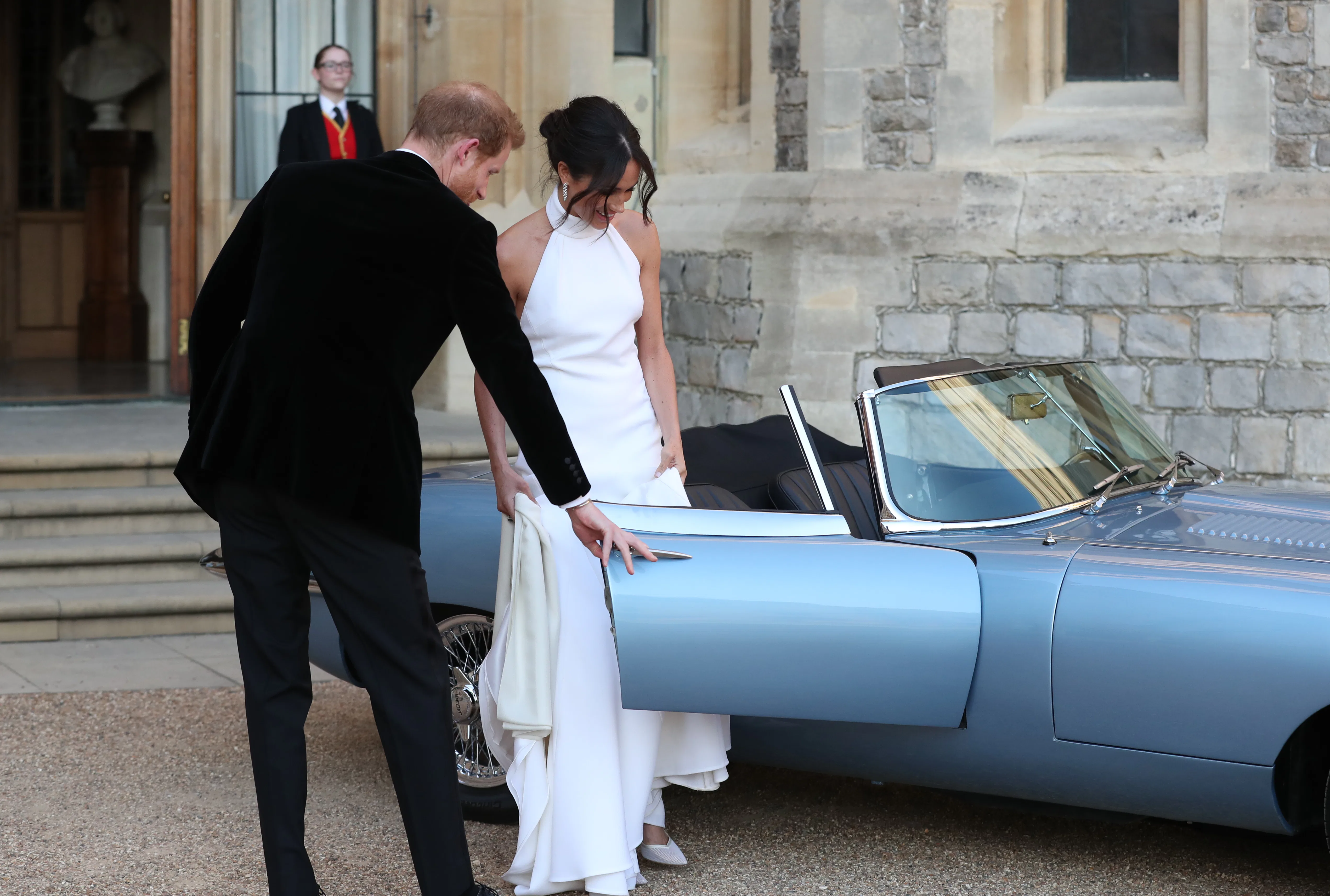 meghan markle wedding dress after party What Does Meghan Markle's Second Wedding Dress Look Like? It's Very  Reflective Of Her Sleek & Classic Style