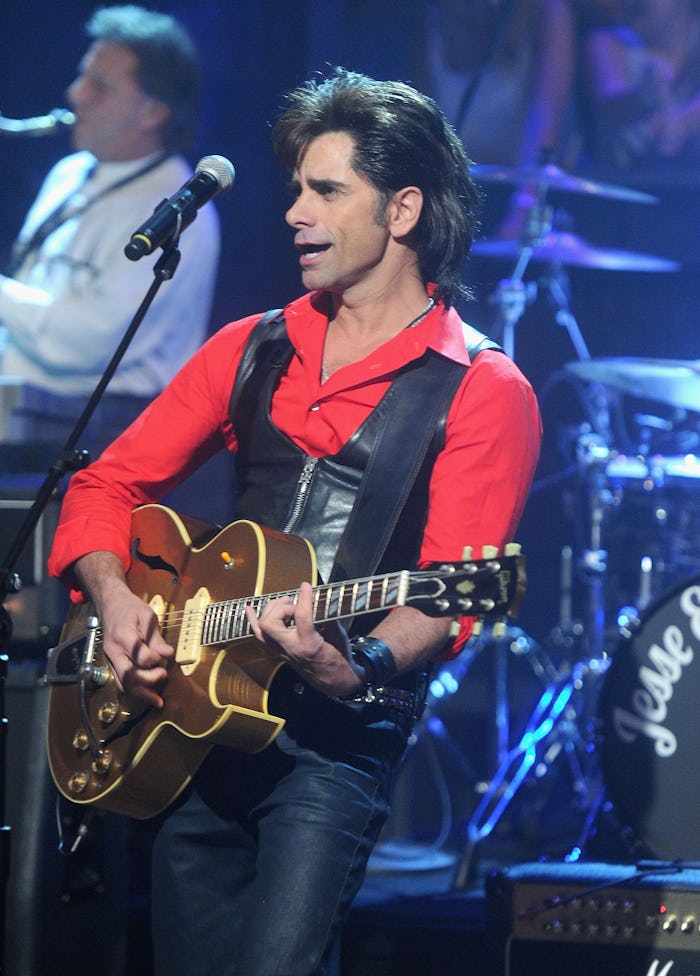 John Stamos reunited with his band Jesse and the Rippers on "Late Night With Jimmy Fallon" playing t...