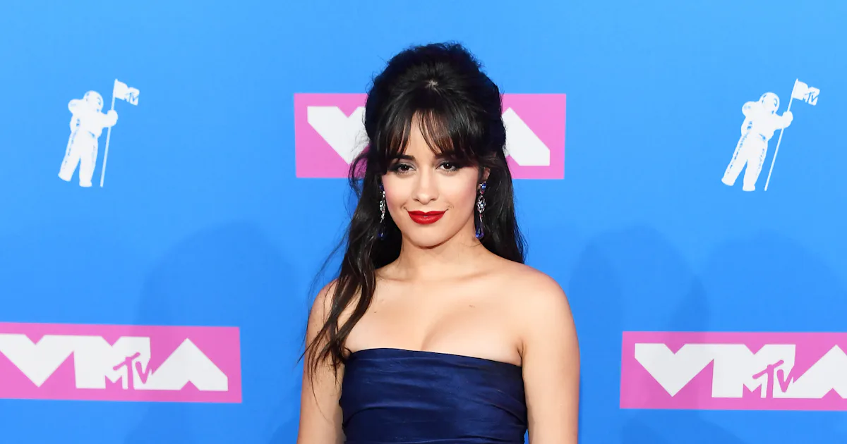 camila cabello blue dress Camila Cabello Light Sky Blue Cut Out Chiffon Evening Dress 2018 Brit Awards Red Carpet