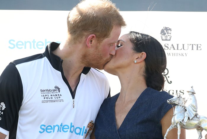 Prince Harry and Meghan Markle, the Royals, kissing in public
