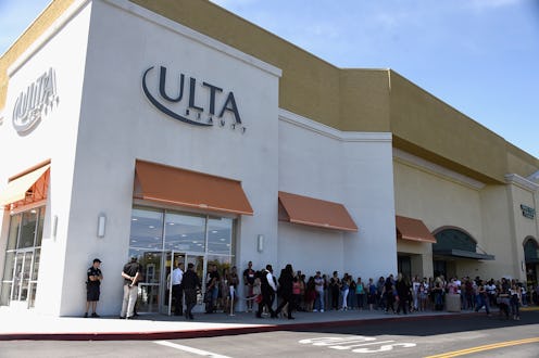 Long queue in front of the Ulta beauty store on a Labor Day sale.