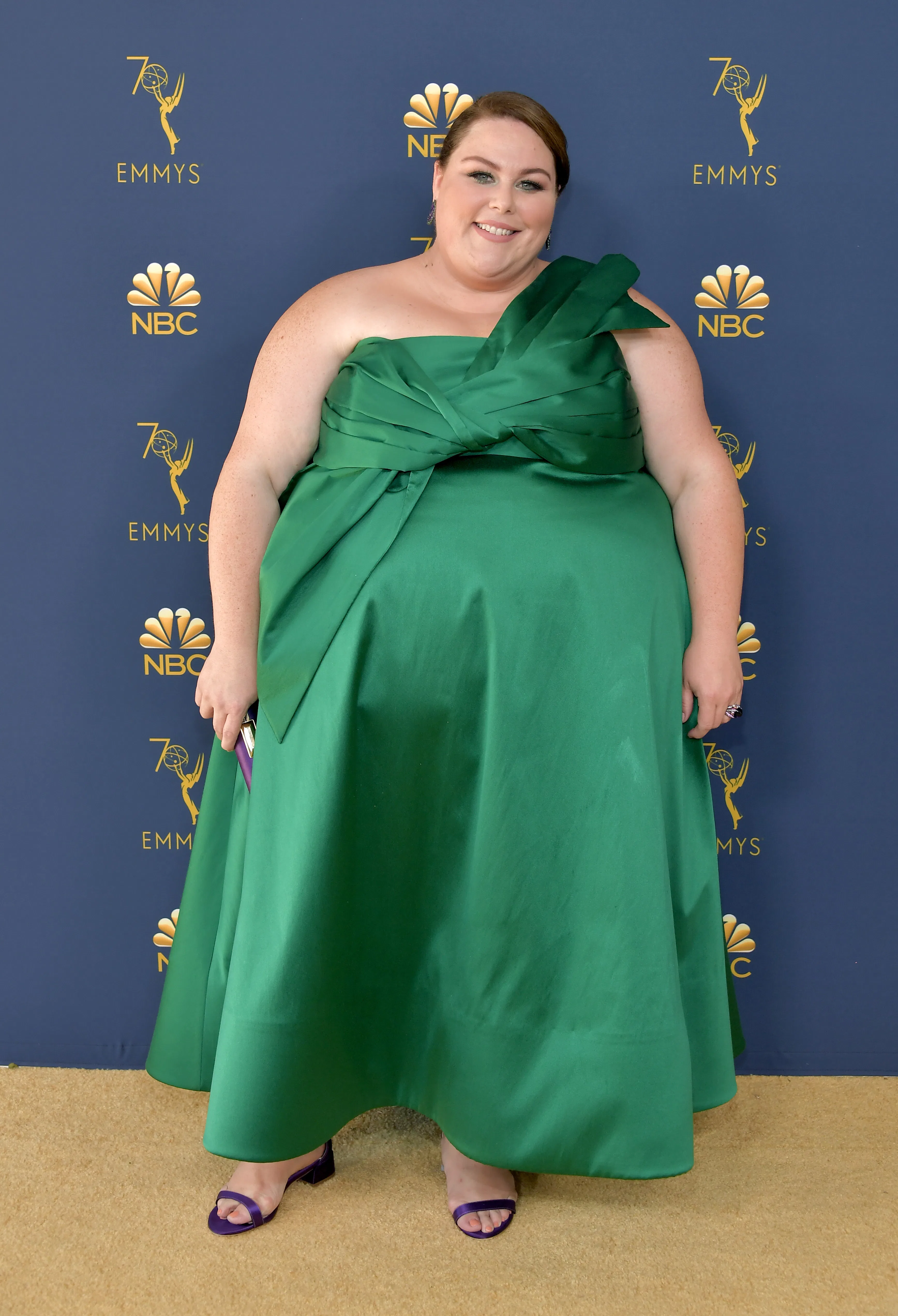 Chrissy Metz's 2018 Emmys Dress Was The Most Beautiful Emerald Green Shade