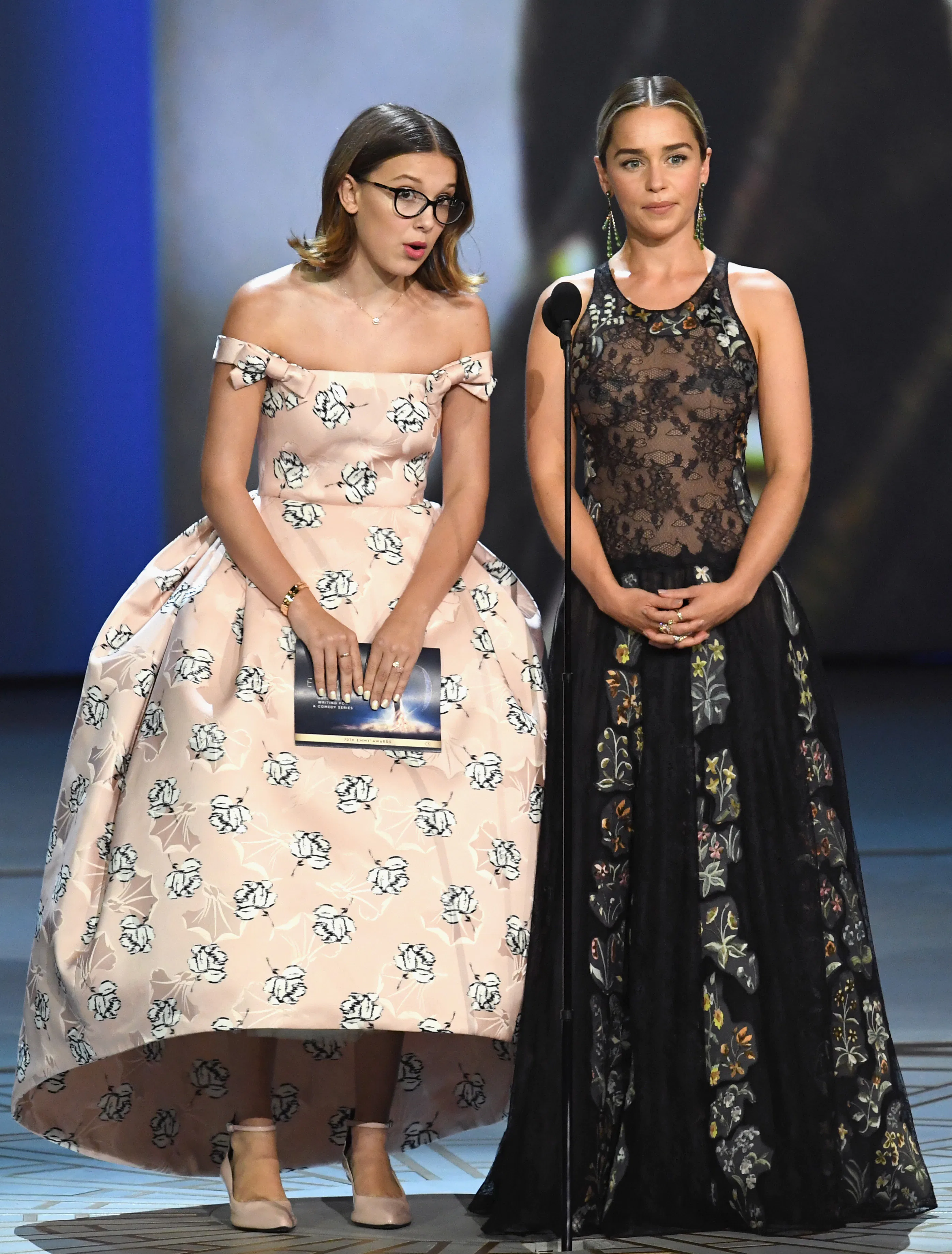 Millie Bobby Brown's 2018 Emmys Gown Is Giving Us Major Audrey Hepburn Vibes Millie Bobby Brown's 2018 Emmys Gown Is Giving Us Major Audrey Hepburn Vibes