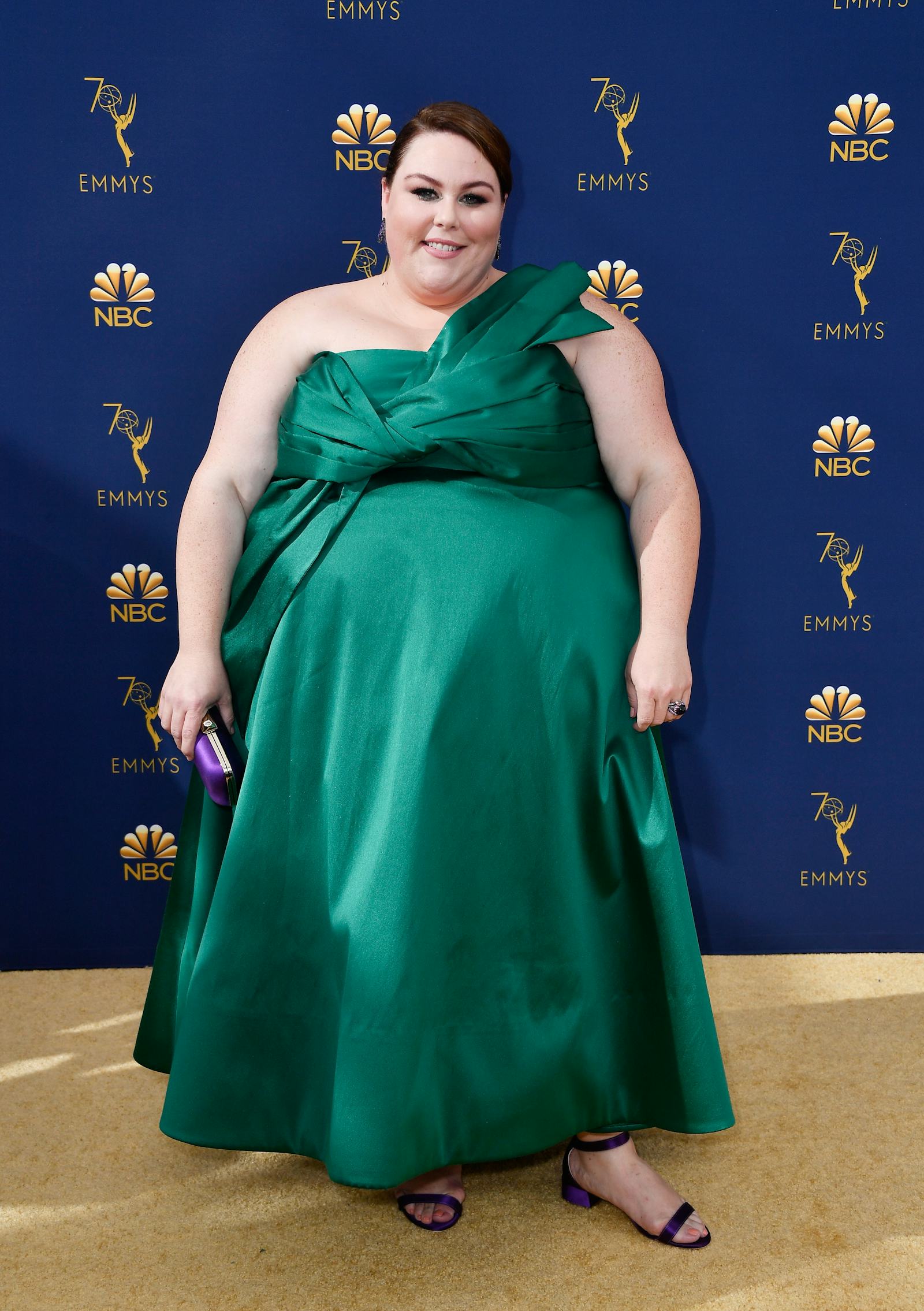 Chrissy Metz's 2018 Emmys Dress Was The Most Beautiful Emerald Green Shade