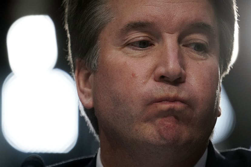 Brett Kavanaugh, while hearing the victims' testimony in court, holding his breath