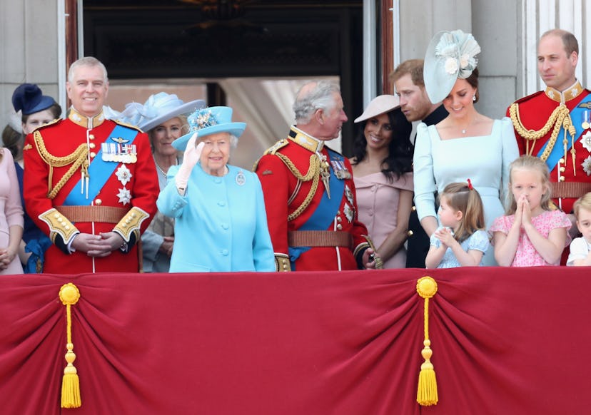 Princess Charlotte Copying Queen Elizabeth's Wave At Trooping The Colours