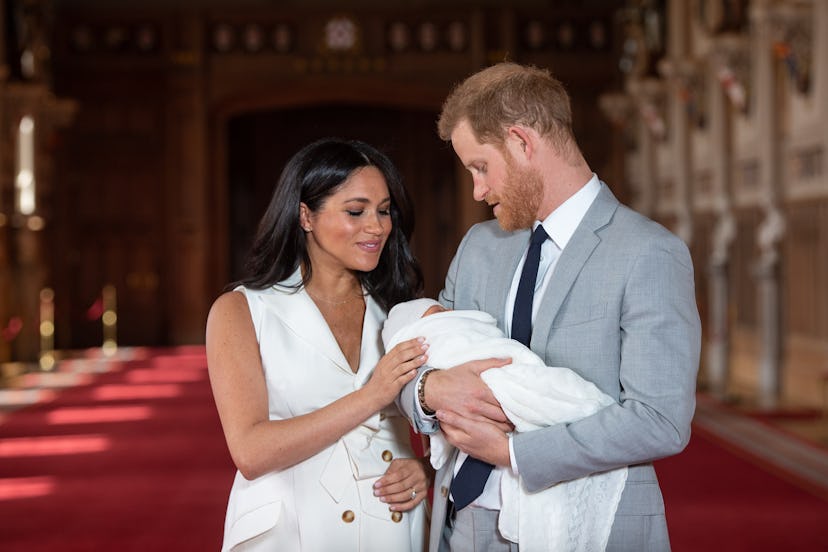 Meghan Markle and Prince Harry appear with newborn, baby Archie.