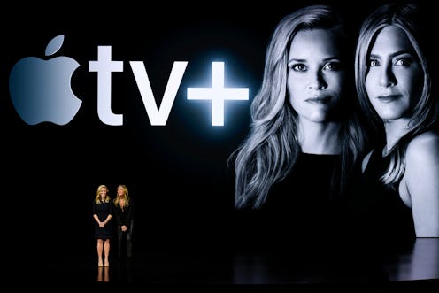 An Apple TV+ promotional still featuring Reese Witherspoon and Jennifer Aniston.