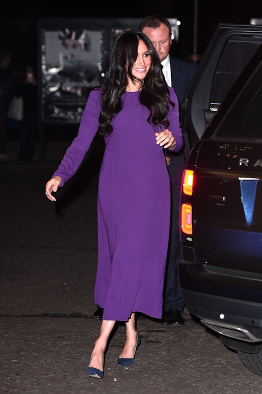 Meghan Markle rewore her purple Aritzia dress from January. 