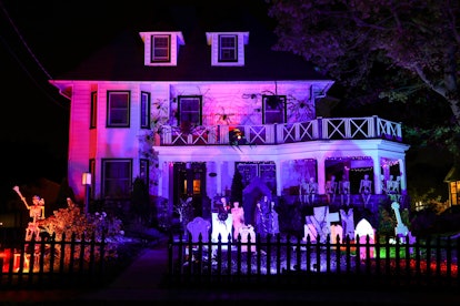 A house all decked out for Halloween. If you're sober on Halloween, you can still have an excellent ...