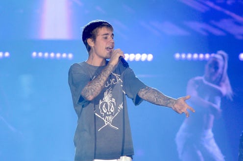 Justin Bieber performing in concert in 2016