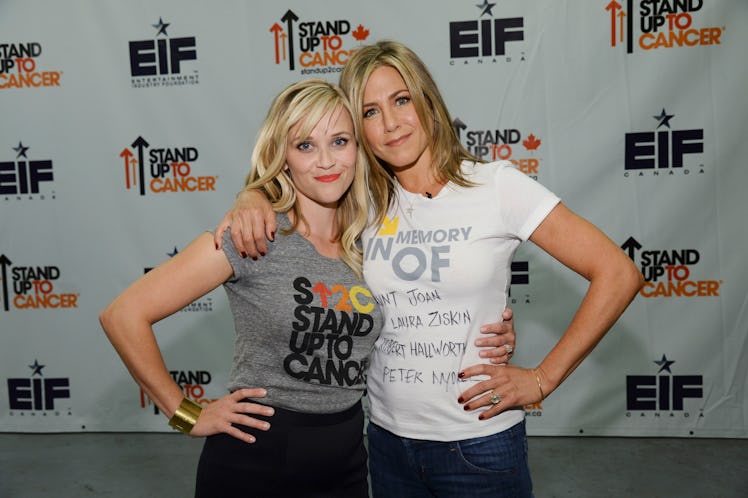 Jennifer Aniston and Reese Witherspoon at Stand Up To Cancer.