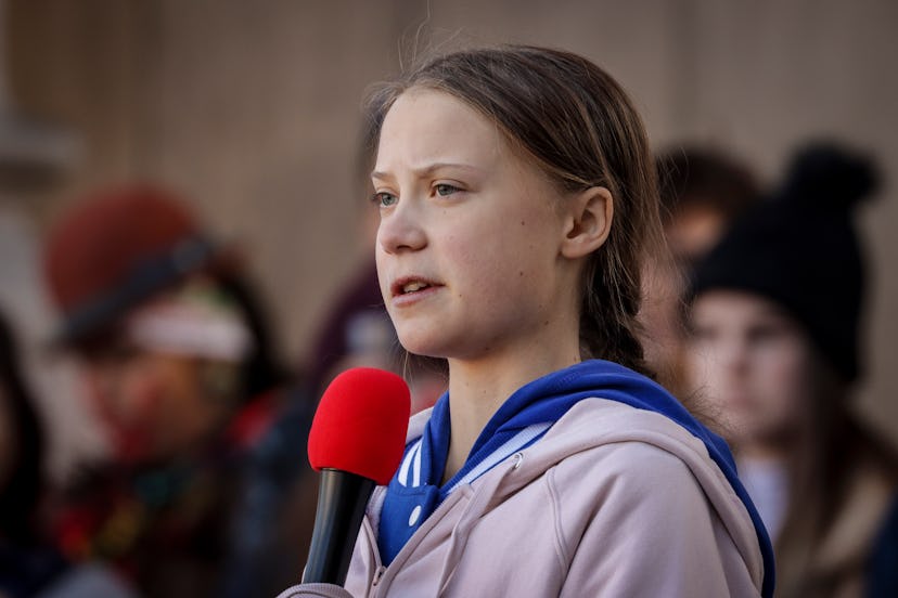 Greta Thunberg urges people in power to take action.