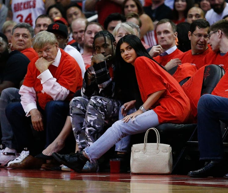 Kylie Jenner and Travis Scott at Houston Rockets game April 2017