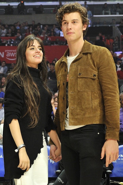 Camila Cabello and Shawn Mendes attend a Clippers game on Nov. 11.