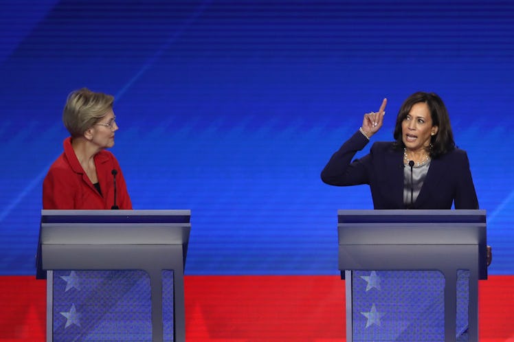 Sen. Kamala Harris' use of female pronouns about the president could have a big impact on women cand...