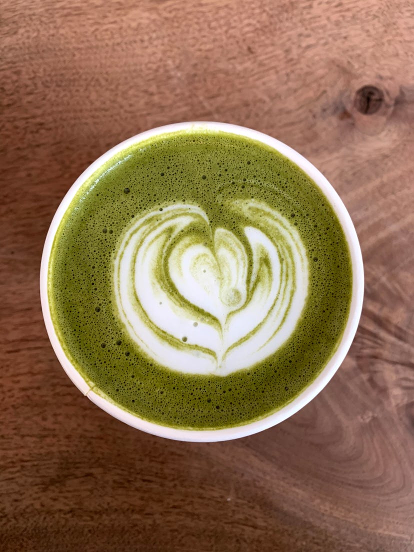 A matcha latte. The health effects of black and green teas are also affected by how they're served, ...