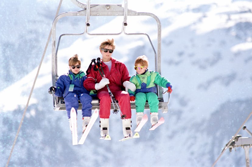 A ski lift shot with her boys shows off the family style